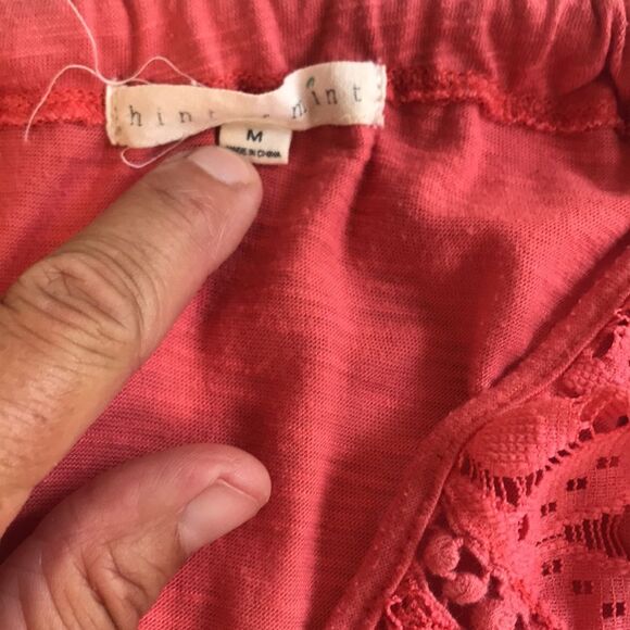 Hint of Mint coral pink Tank Top size medium Coquette Feminine Beachy - Picture 3 of 4